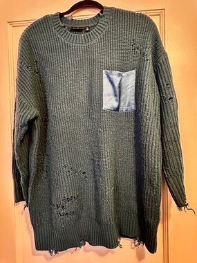 Love Sick Dark Teal Grunge Sweater